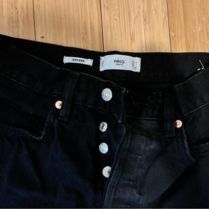 Mango black straight leg jeans